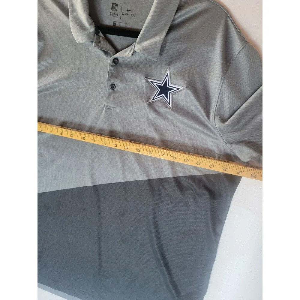 Nike Dri-FIT Dallas Cowboys Polo XL Shirt Gray Black Men’s - Picture 5 of 10